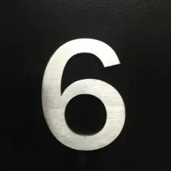 ステンレス 切り文字【6】　ゴシック体 厚さ 3mm　サイズ 15 mm