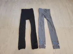 キッズ レギンス 120cm 黒 グレー 2点セット タイツ 子供用 女の子