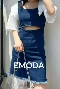 【EMODA】スイッチングコンパクトデニムワンピースのサムネイル