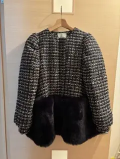 極美品✨23AW ADORE ヘリンボーンツイード ノーカラーコート 38 - メルカリ