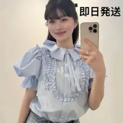Bibiy REBECCA FRILL BLOUSE ブルー ビビィ ブラウス Bibiy. REBECCA FRILL BLOUSE ブラウス ホワイト - メルカリ