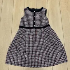 BeBe チェック柄 ジャンバースカート 140