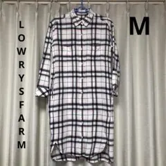 お洒落❣️LOWRYSFARM チェック柄 ロングシャツワンピース