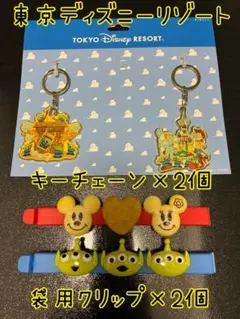 東京ディズニーリゾート　キーチェーン　クリップ　セット