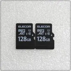 ELECOM 128GB microSDXCカード 2枚セット