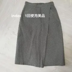 index ミニブロックチェックタイトスカート　黒
