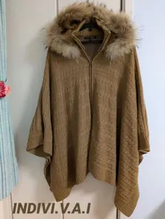 INDIVI.V.A.I〜INDIVI上級ライン ニットケープコート フード付