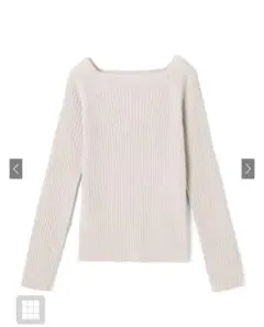 【新品・未使用】GRL スクエアネックリブニットトップス