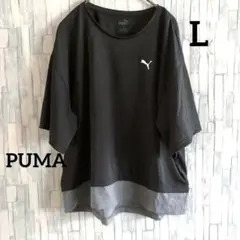 美品 PUMA トレーニングウェア 半袖シャツ ブラック 切り替えデザイン
