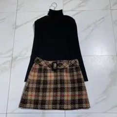 美品♡ブルーレーベルクレストブリッジ ウール タートルネックニットワンピース