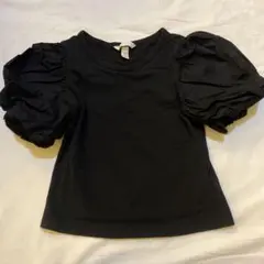 H&Mブラック パフスリーブ Tシャツ EUR XS