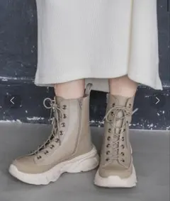 新品　JEANASIS ジーナシス レースアップスニーカーブーツ　厚底ブーツ