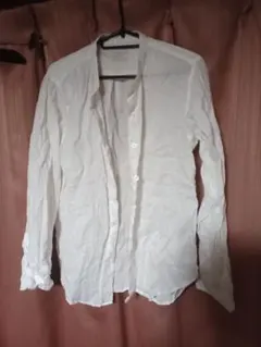 良品計画 無印良品　ホワイトリネン100%長袖シャツ
