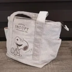 peanutsスヌーピー★おまけ付き★コーデュロイ☆トートバッグ　ベージュ②