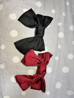 リボン型ヘアアクセサリー2点セット