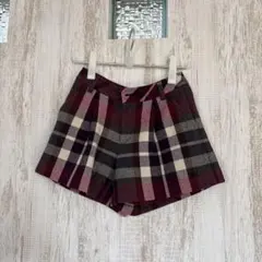 BURBERRYチェック柄プリーツショートパンツ