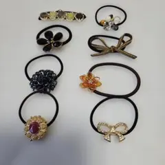 多色デザイン ヘアゴム 8個セット