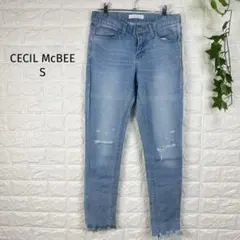 CECIL McBEE スキニーデニム ダメージ加工 カットオフ　S
