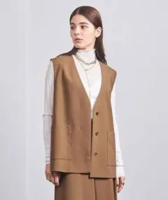 【新品タグ付き】UNITED ARROWS ブラウン ノーカラーベスト