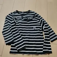 COMME CA ISM 長袖カットソー2枚セット 120A 黒白ストライプ