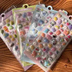 5 ボンボンドロップ風シール　立体シール　3Dシール ぷくぷくシール　4枚