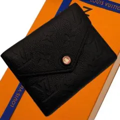 ルイヴィトン アンプラント ポルトフォイユ ヴィクトリーヌ ブラック 折り財布