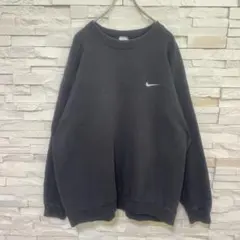90s NIKE ナイキ スウォッシュ スウェット 刺繍 人気の黒 白タグ