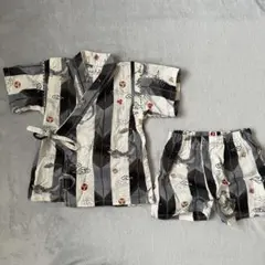 ベビー　甚平　セパレート　80サイズ　美品 くろわっさんすべべ