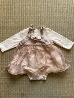 ピンクドレスとホワイトカーディガンセット　ベビー服　プティマイン　70サイズ