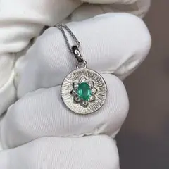 天然石★高品質♡色濃♡天然エメラルドS925ネックレス