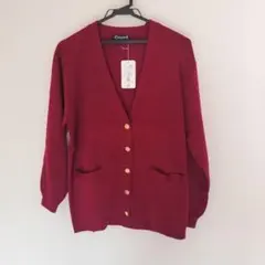 ビンテージ風カーディガン☆ボルドー色