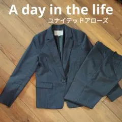 美品✨A day in the lifeネイビー ストライプ パンツスーツセット