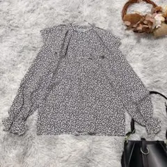 SLOBE IENA スローブイエナ (F) 花柄ブラウス フリル襟 フェミニン