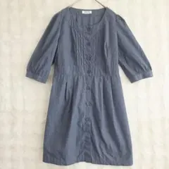 OFUON オフオン ワンピース 七分袖 ひざ丈 L 体型カバー 上品 春秋のサムネイル