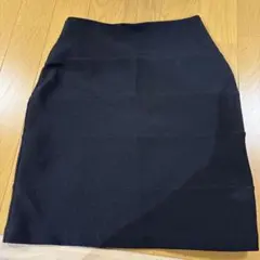 EMODAブラックリブ編みタイトミニスカート