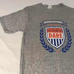 フルーツオブザルーム D.A.R.E 企業系 プリント Tシャツ グレー S古着