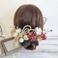 髪飾りドライフラワー＊成人式卒業式結婚式振袖袴前撮り~和風和玉~パープル紫13本