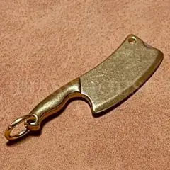 クリーバー 手斧キーホルダー 丸カン付き 真鍮 ブラス 中華包丁 バイク A11
