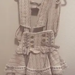 lizlisa はしごリボンツイードティアードスカパン