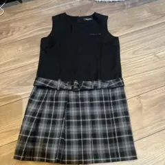 COMME CA ISM フォーマルワンピース 黒・チェック