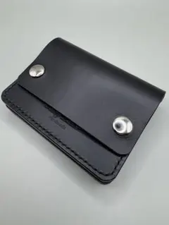 受注制作品】 トラッカーウォレット ミドル ブルガロ ブラック 3層