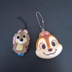 チップ&デール　マスコットキーホルダー　チップ　アミューズメント品　2個