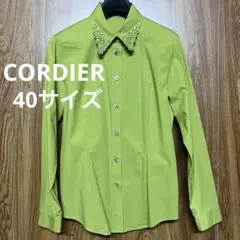 CORDIER 刺繍入りライムグリーンシャツ　40サイズ