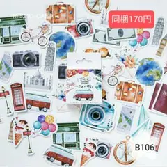 チェキ　カメラ女子　旅行　アルバム　フレイクシール　海外ステッカー　ご褒美シール