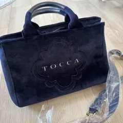 ♡TOCCA ネイビー ハンドバッグ 2way ベロア　極美品♡