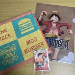 モンキー・D・ルフィ モスバーガー P-080 ハンドタオル クリアファイル