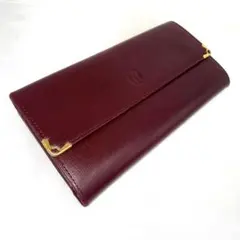VALENTINO GARAVANI ボルドーレザー フラップロングウォレット - メルカリ