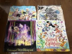 【中古】ディズニーリゾート　ハンドタオル4枚セット