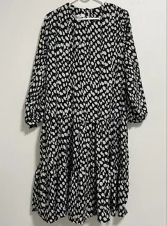 本日限定価格DieLv ドット柄 長袖ワンピース ひざ丈