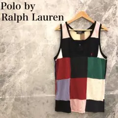 【美品】Polo by Ralph Lauren メンズ ベスト ブラック ロゴ